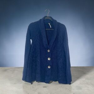 Free People Far Away Cardigan small Indigo